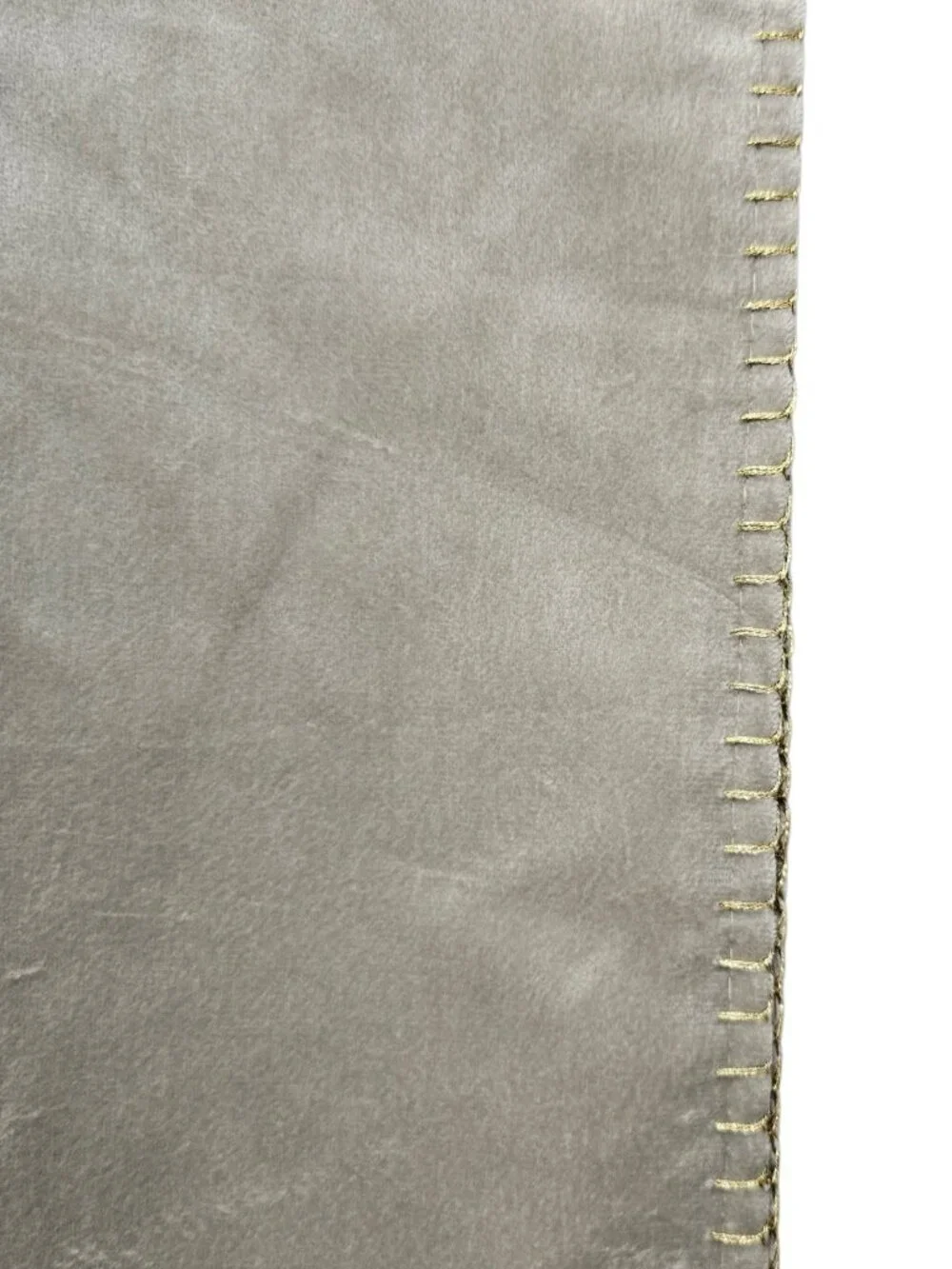 Premium HARRY Velvet Metallic Whipstitch Table Runner New Gray Gold 16x90